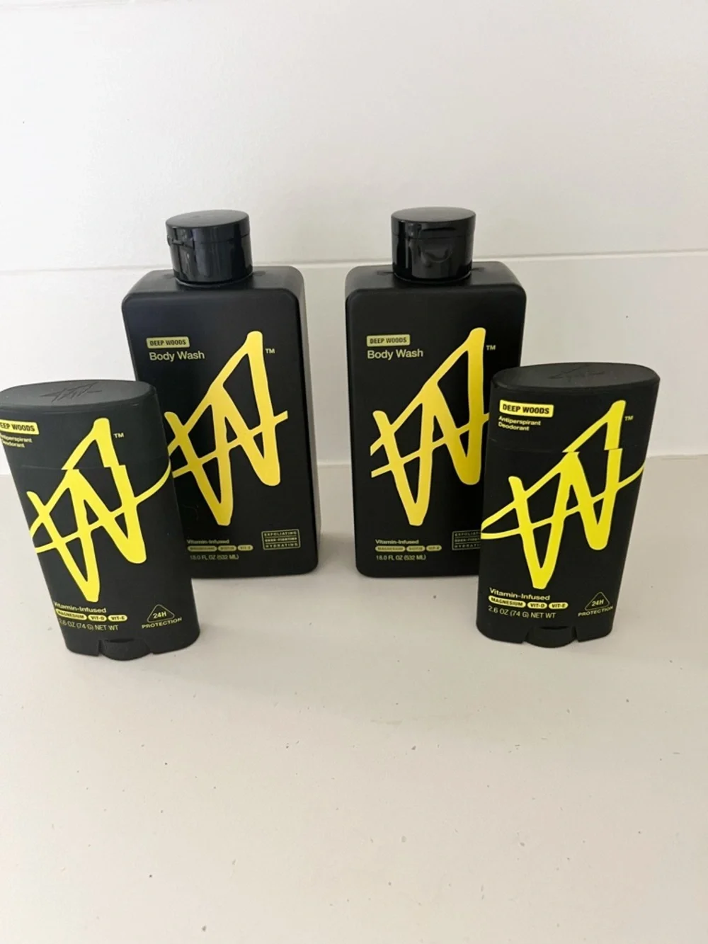 NEW W by Jake Paul Deep Woods Body Wash & Deodorant Bundle Set (4 Pieces)